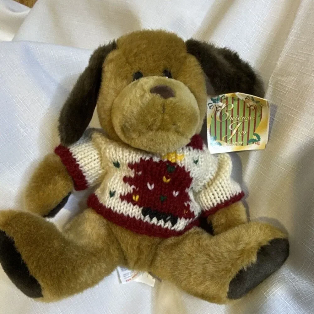 Vintage Kellytoy Christmas Joy Dog Plush 10